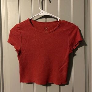 PacSun Red Ribbed Crop Top